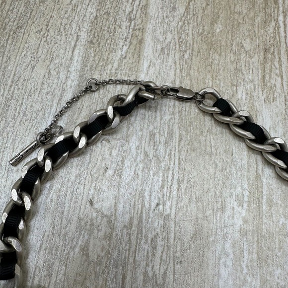 KENNETH COLE Bead & Crystal Necklace Multi Strand Black & Silver Tone - Picture 5 of 9